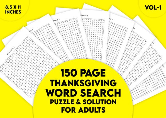150 Thanksgiving Word Search Vol-1: A Mindful Holiday Challenge