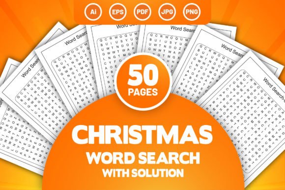 Christmas Word Search Puzzle for KDP