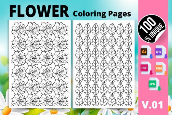 Flower Coloring Pages for KDP: A Versatile Interior Set