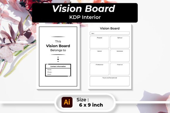 Vision Board Book – KDP Interior for Goal Setting