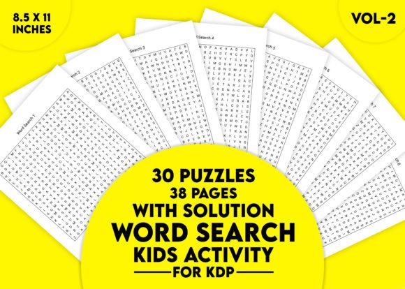 Word Search Kids Activity for KDP Vol-2: A Practical Resource for Educators, Creators, and Parents